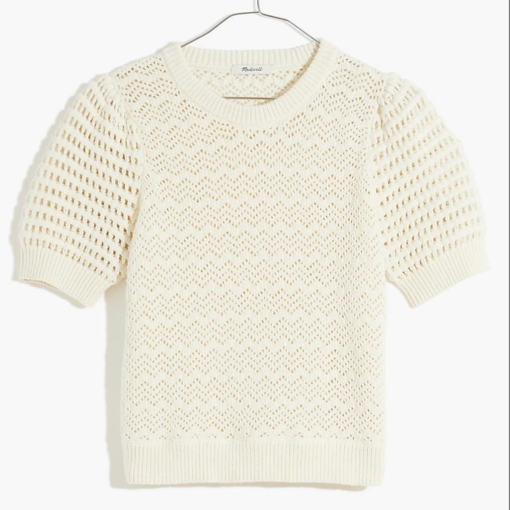NWT Madewell Atwater Crochet Sweater Tee (*fits like an XS)